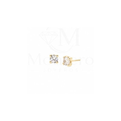 Pendientes Oro 9K 4 Garras Circonita