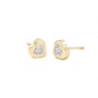 Pendientes Oro 9K Corazon 4mm. Circonita
