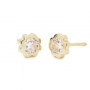 Pendientes Oro 9K Trebol 5mm. Circonita