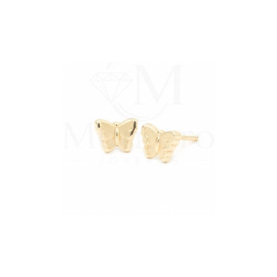 Pendientes Oro 9K Mariposa Mate-Brillo