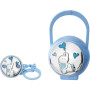Set Pinza Chupete y Portachupete Elefante Corazones
