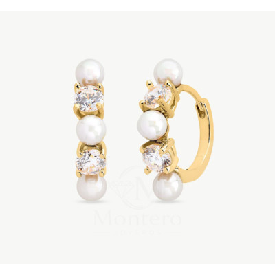 Majorica Rosa Aura Pearl Earrings | 925 Sterling Silver