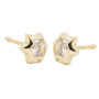 Pendientes Oro Estrella con circonita 6 mm.