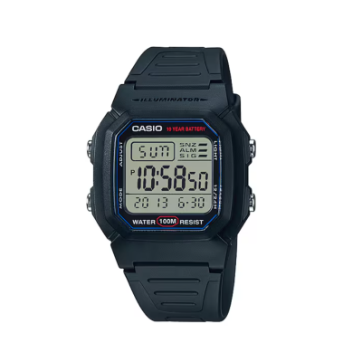 Casio W-800H-1AVES | Digital Watch 10 Year Battery 100M WR