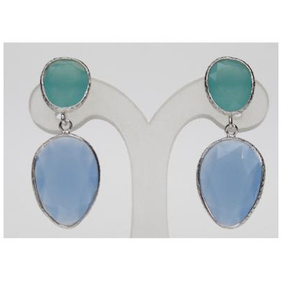 Pendientes Plata Piedras Color