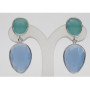Pendientes Plata Piedras Color