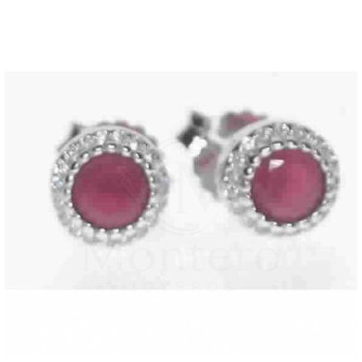 Pendientes Plata Piedra Color y Circonitas