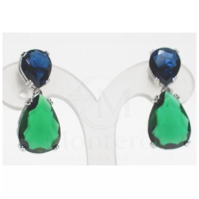Pendientes Plata Piedra Color