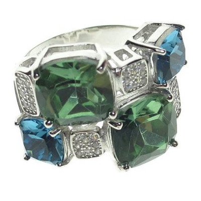 Sortija Plata Piedras Color - Montero Joyeros