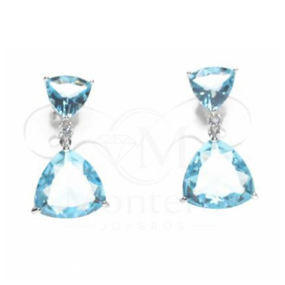 Pendientes Plata Piedra Color