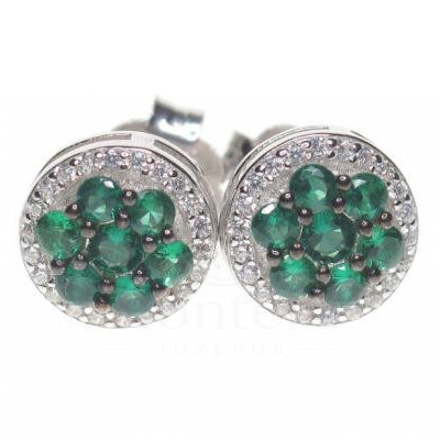Pendientes Plata Piedra Color