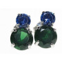 Pendientes Plata Piedras Color - Montero Joyeros