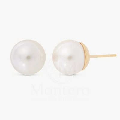 Pendientes Dorados Perla 8mm Lyra