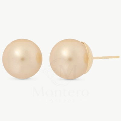 Pendientes Dorados Perla Majorica 10mm Lyra