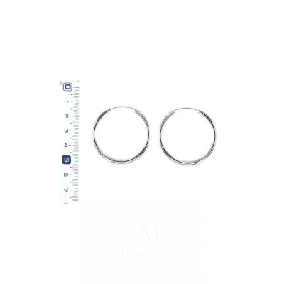 PENDIENTES PLATA ARO LISO 3X40MM - Montero Joyeros
