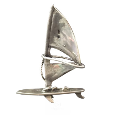 Miniatura Plata Tabla de Windsurf - Montero Regalos