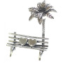 Miniatura Plata Banco corazones con palmera