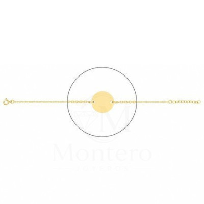 Pulsera Chapada Oro Disco Liso