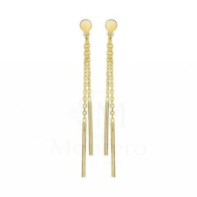 Pendientes Chapado Oro Doble Cadena