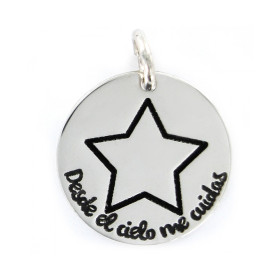 Colgante Plata Desde el cielo me cuidas - Montero Joyeros