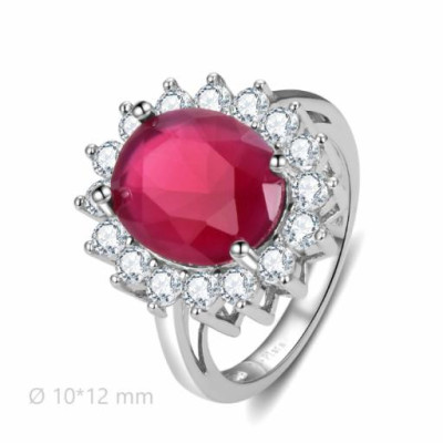 Sortija Plata Roseta 10x12mm.