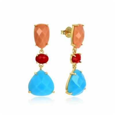 Pendientes Plata Piedra Color