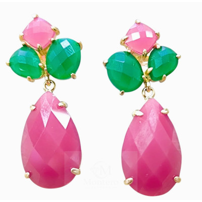 Pendientes Plata Piedra Color