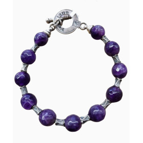 Pulsera Cuero Negro Detalles Plata - Montero Joyeros