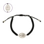 Pulsera Macrame Color Virgen Milagrosa Plata