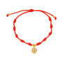 Pulsera Macrame Color Nudos Virgen Milagrosa Plata Chapada