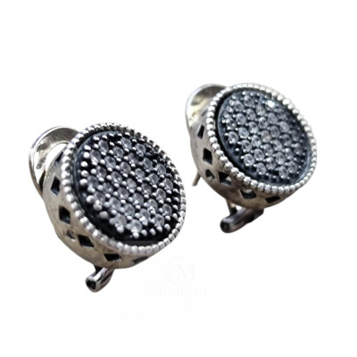 Pendientes Plata Aro Labrado con Colgante - monterojoyeros