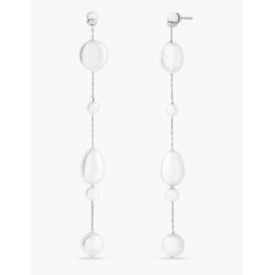 Majorica Rosa Aura Pearl Earrings | 925 Sterling Silver