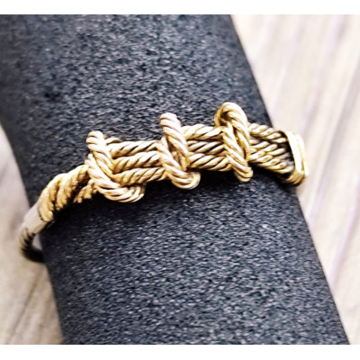 Sortija Acero y Oro 18 kts. Colección Nudos