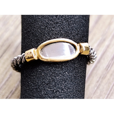 Sortija Acero y Oro 18 kts. Colección Nudos