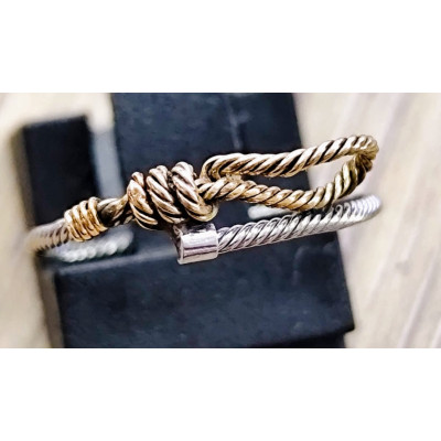 Sortija Acero y Oro 18 kts. Colección Nudos