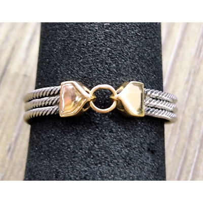 Sortija Acero y Oro 18 kts. Colección Nudos