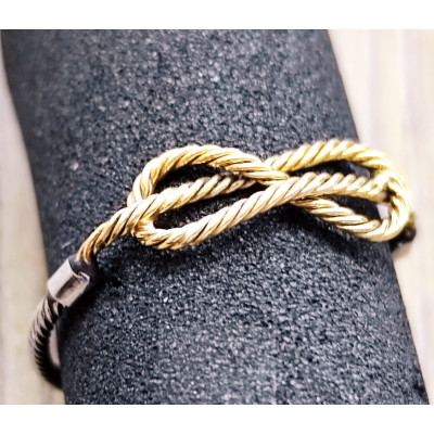 Sortija Acero y Oro 18 kts. Colección Nudos