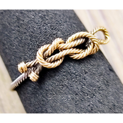Sortija Acero y Oro 18 kts. Colección Nudos
