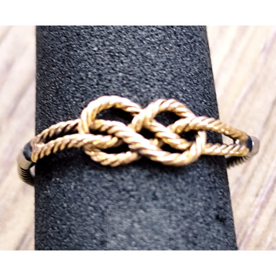 Sortija Acero y Oro 18 kts. Colección Nudos