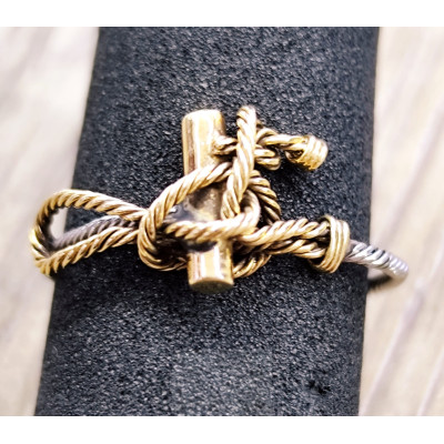Sortija Acero y Oro 18 kts. Colección Nudos
