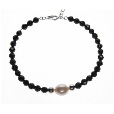 Pulsera Onix y Perla Natural