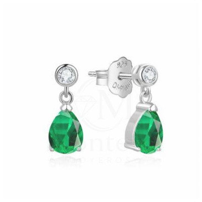 Pendientes Plata Circonita Verde