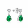 Pendientes Plata Circonita Verde
