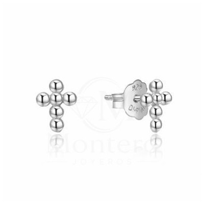 Pendientes Plata Cruz Mini Bolitas