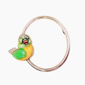 Sonajero Plata Pajarito Esmalte