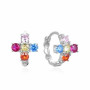 Pendientes Plata Aro Circonitas Color