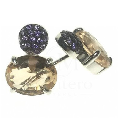 Pendientes Plata Piedra Color