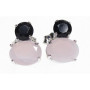Pendientes Plata Piedra Color Azul y Rosa