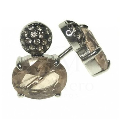 Pendientes Plata Piedras Color - Montero Joyeros