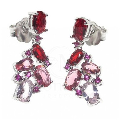 Pendientes Plata Circonitas Color